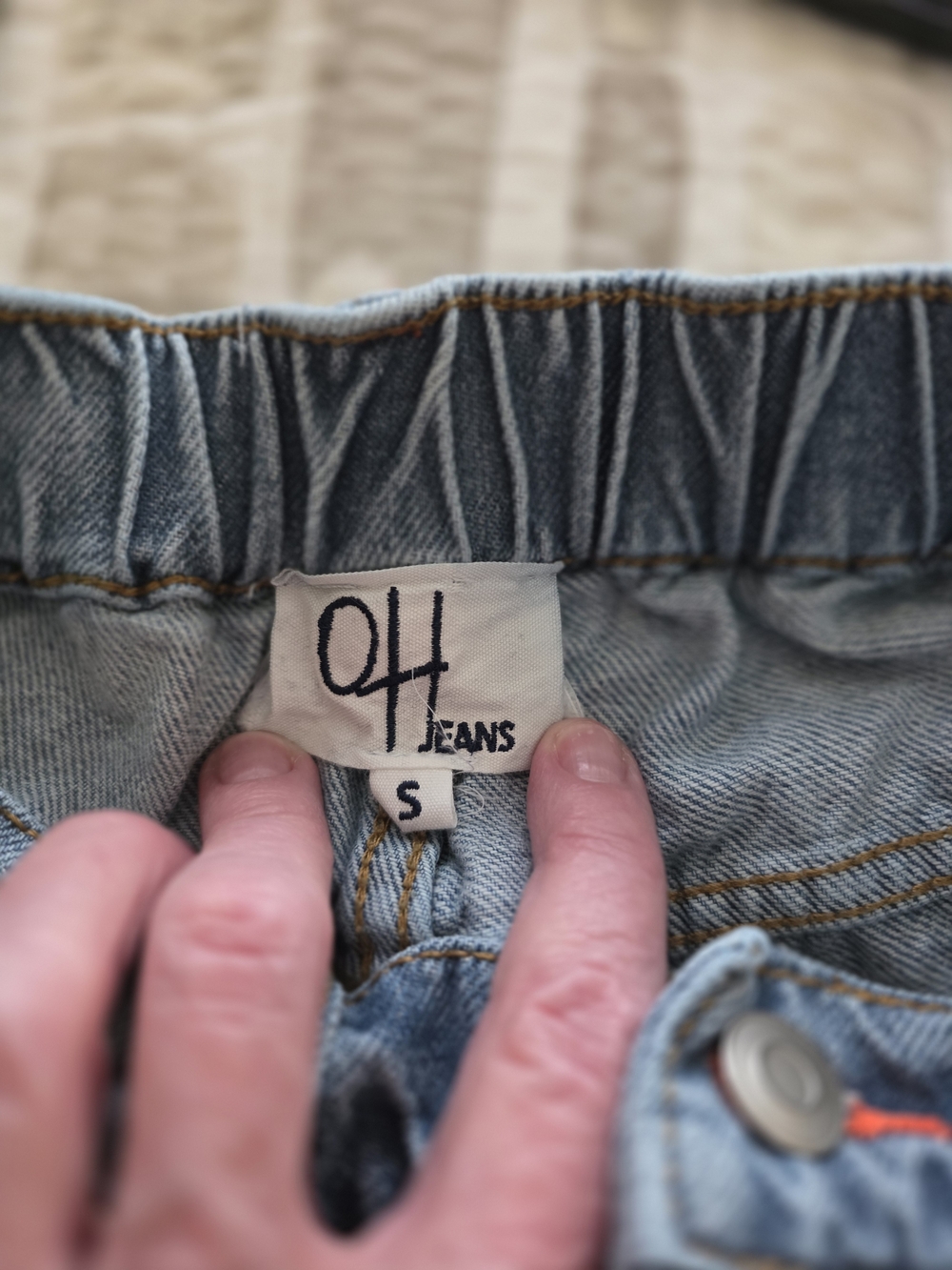Oli & Hali Denim Wide-Leg Jeans with Yellow and Orange Floral Appliqués - Picture 4 of 4